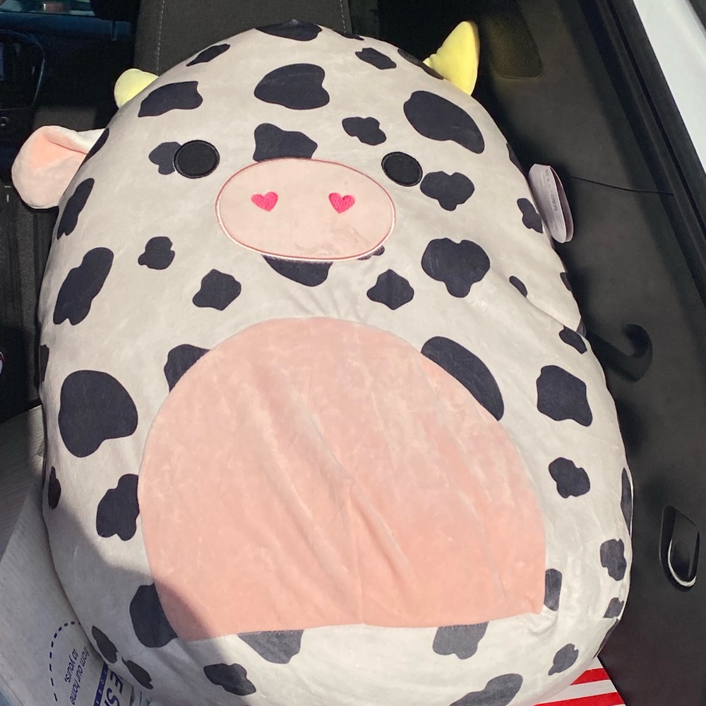 Large 20” Colin the cow Squishmallow Valentines 2023 edition heart now